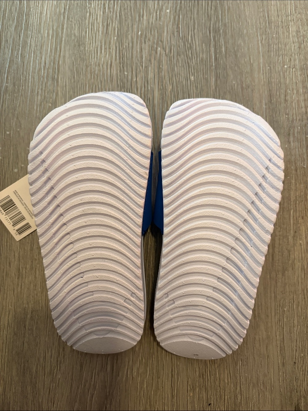 Kids Nike Kawa Slides Slipon Boys Girls Sandals Royal/White Thunder Blue New 11C - Picture 3 of 4